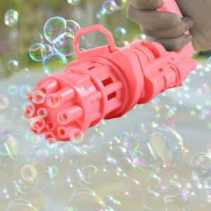 Kids Gatling Bubble Maker Gun Toy - Soap Water Gatling Bubble Machine Children Indoor Outdoor Toy Blower Bubbles (Random Color) - MAQHUB