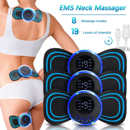 EMS Body Massager - Mini Body Massager Pulse Neck Pain Relief EMS Butterfly Body Massager Men & Women - MAQHUB