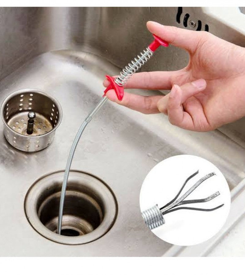 Flexible Metal Wire 60cm for Kitchen Sink Cleaning Hook Sewer Dredging - MAQHUB