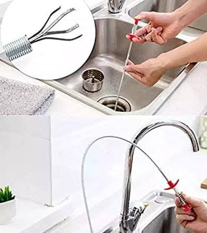 Flexible Metal Wire 60cm for Kitchen Sink Cleaning Hook Sewer Dredging - MAQHUB