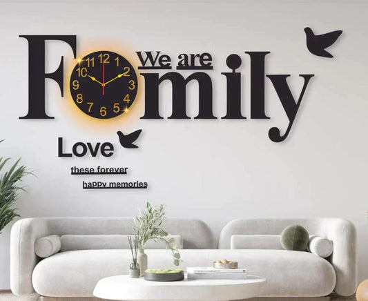 Alphabets Design Laminated Wall Clock With Backlight - MAQHUB