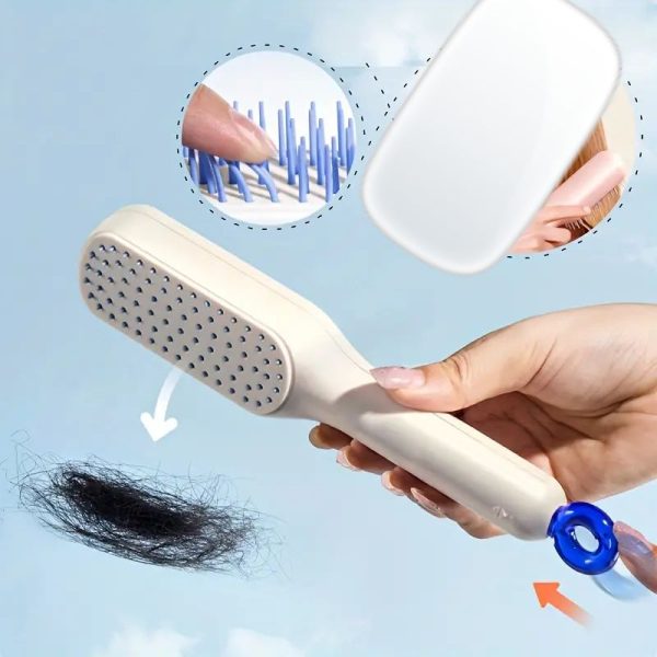 Self-Cleaning Hair Brush with Telescopic Comb – One-Click Maintenance, Assorted Colors - MAQHUB