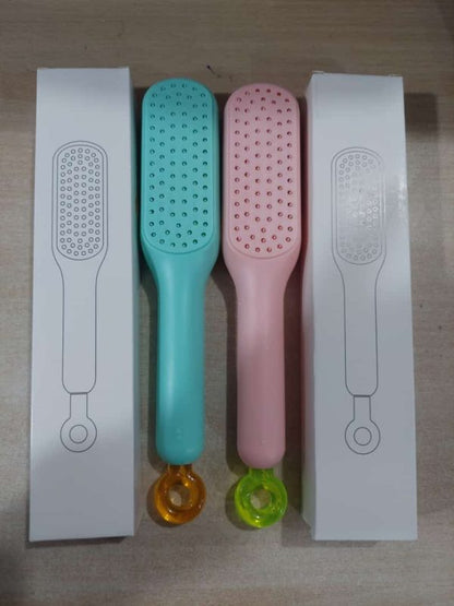 Self-Cleaning Hair Brush with Telescopic Comb – One-Click Maintenance, Assorted Colors - MAQHUB