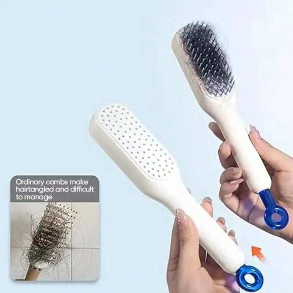 Self-Cleaning Hair Brush with Telescopic Comb – One-Click Maintenance, Assorted Colors - MAQHUB