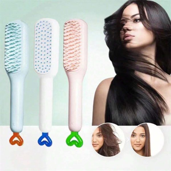 Self-Cleaning Hair Brush with Telescopic Comb – One-Click Maintenance, Assorted Colors - MAQHUB