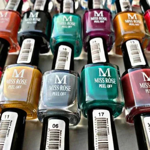 Pack Of 12 Peel Off Nail Paints / Nail Polish - Multicolor - MAQHUB